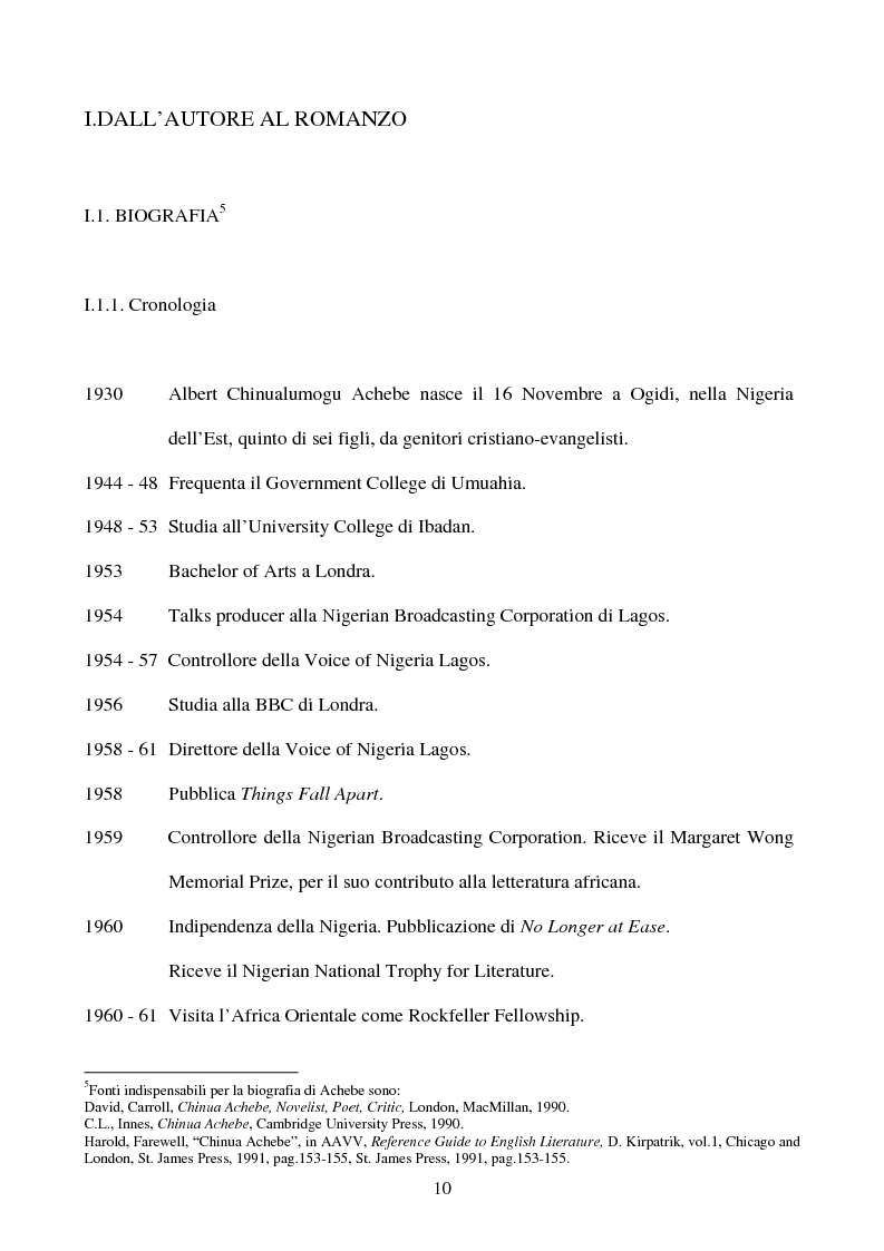 Anteprima della tesi: Tematiche e linguaggio in Anthills of the Savannah di Chinua Achebe, Pagina 5