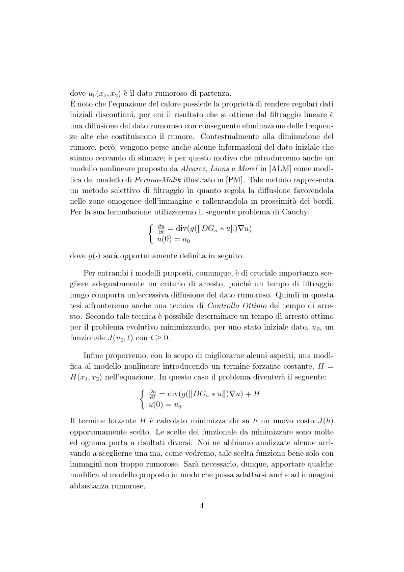 Anteprima della tesi: Metodi di controllo ottimo attivo nella elaborazione adattativa di immagine, Pagina 2