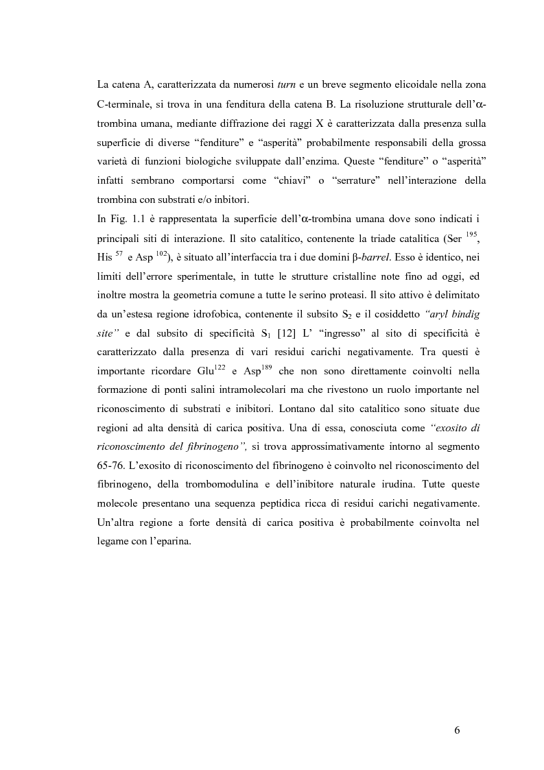 Anteprima della tesi: Sintesi e caratterizzazione di nuovi inibitori della trombina, Pagina 5