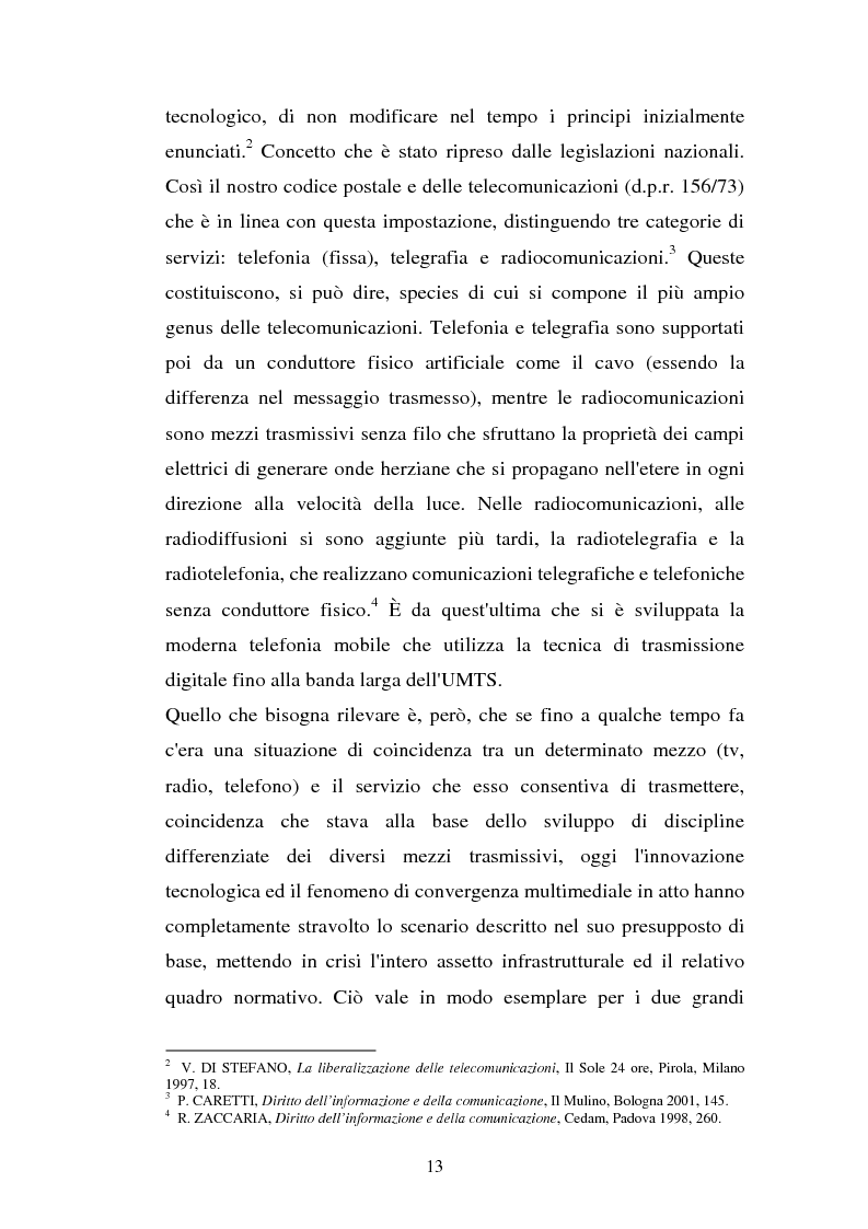 Anteprima della tesi: La libertà di informazione ed altre problematiche connesse alla telefonia mobile di terza generazione, Pagina 7
