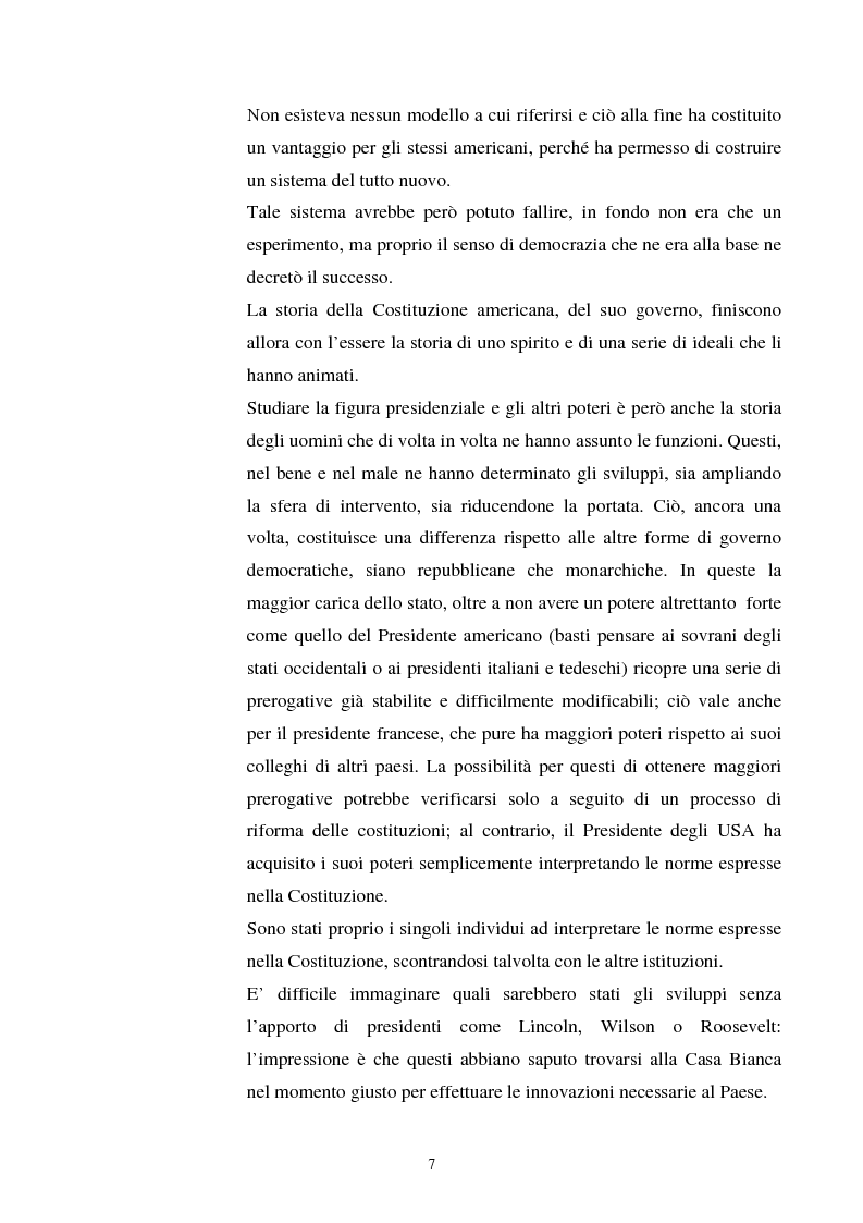 Anteprima della tesi: Evoluzione dei rapporti tra il Presidente degli Stati Uniti ed il Congresso, Pagina 3