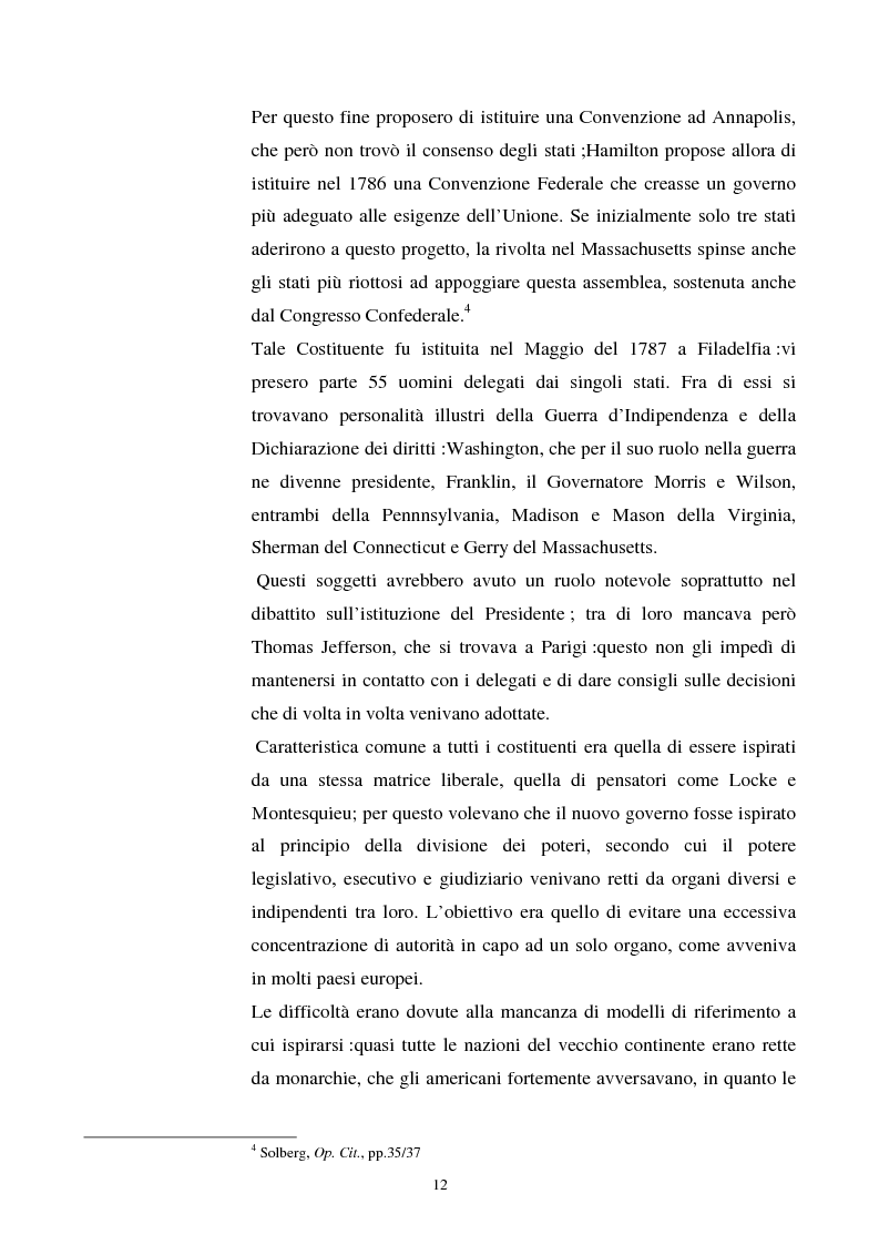 Anteprima della tesi: Evoluzione dei rapporti tra il Presidente degli Stati Uniti ed il Congresso, Pagina 8