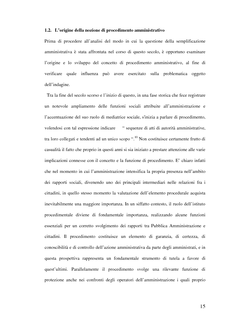 Anteprima della tesi: La semplificazione dei procedimenti amministrativi, Pagina 10