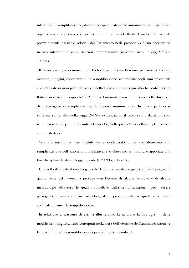 Anteprima della tesi: La semplificazione dei procedimenti amministrativi, Pagina 2