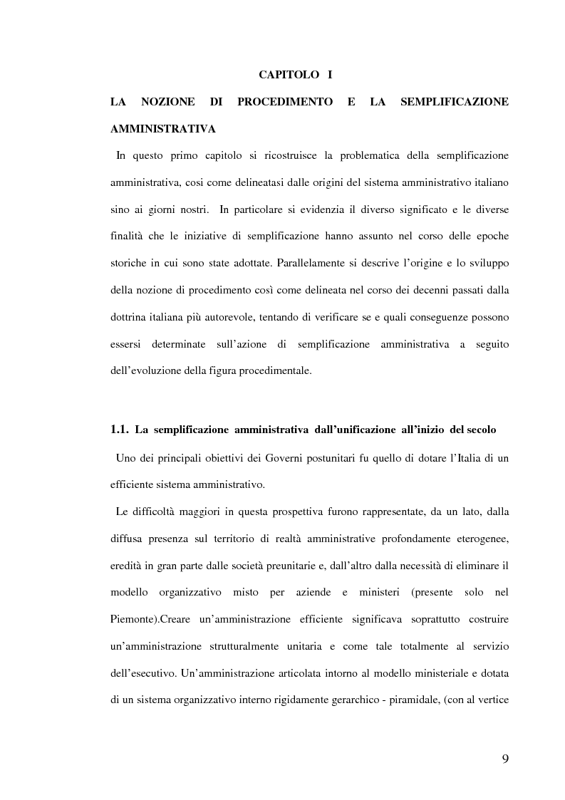 Anteprima della tesi: La semplificazione dei procedimenti amministrativi, Pagina 4
