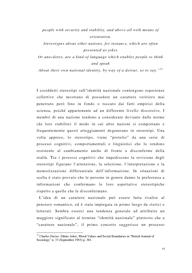 Anteprima della tesi: Englishness e italianità nei discorsi giornalistici: Tim Parks, Jeremy Paxman, Beppe Severgnini, Pagina 10