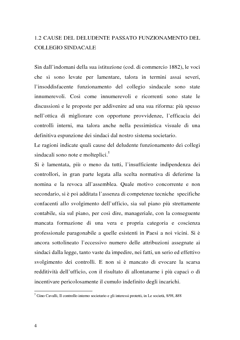 Anteprima della tesi: Il collegio sindacale dopo la riforma Draghi, Pagina 4