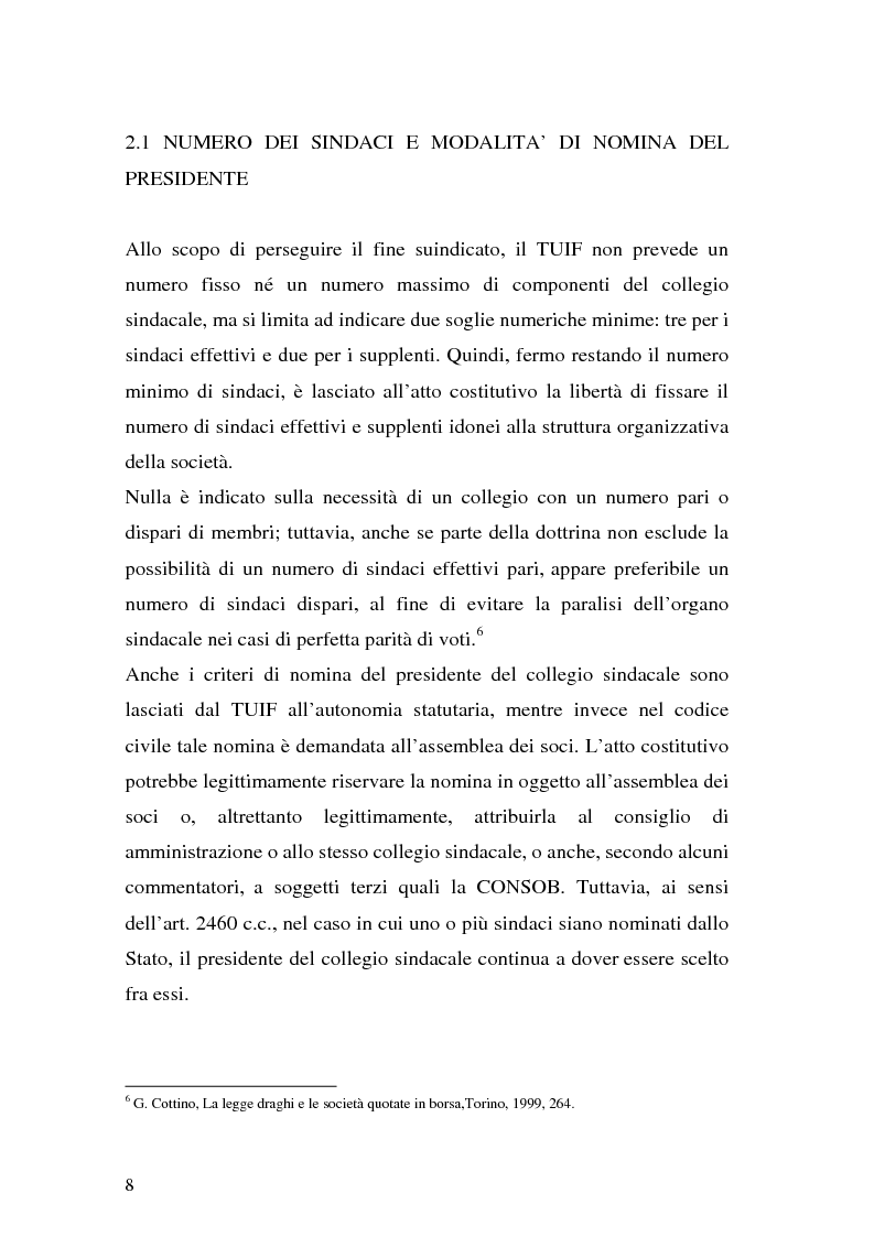 Anteprima della tesi: Il collegio sindacale dopo la riforma Draghi, Pagina 8