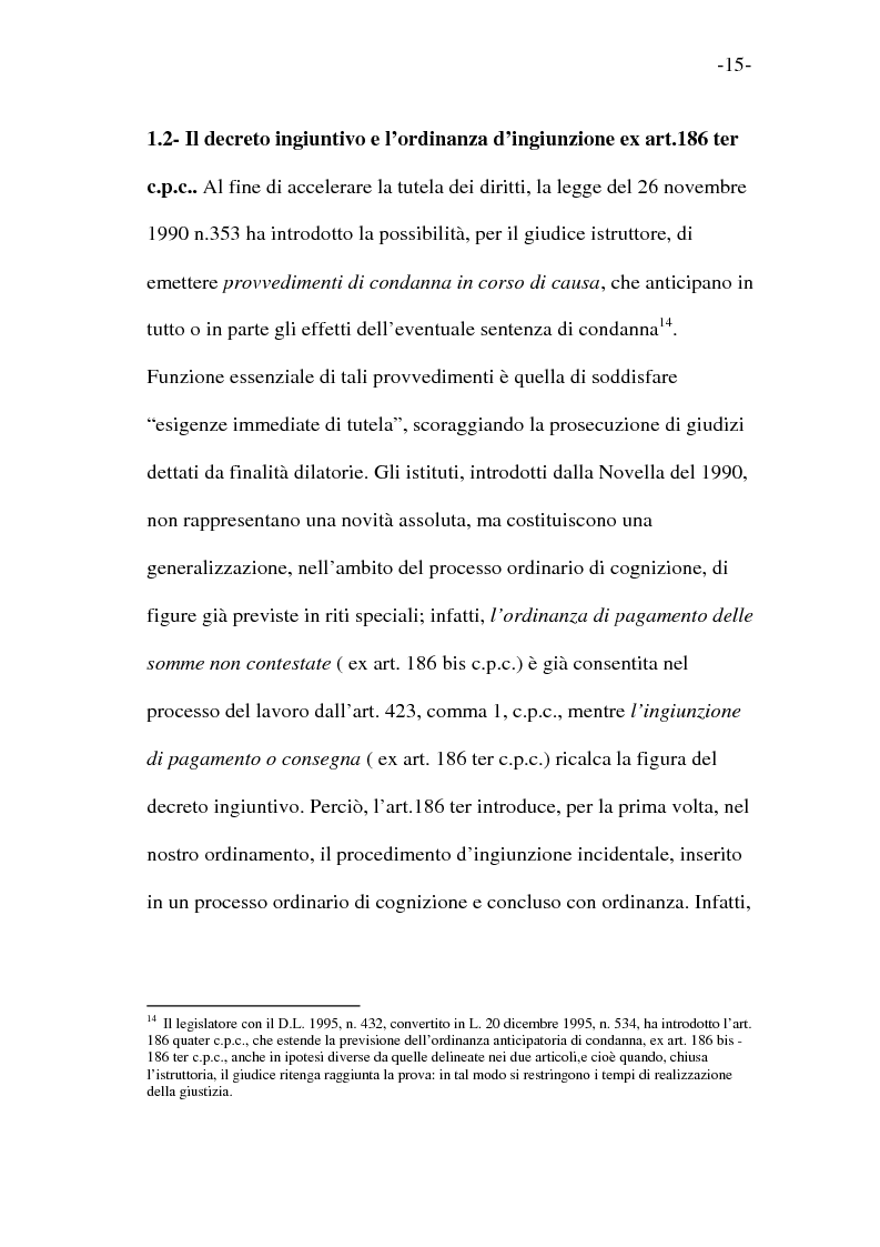 Anteprima della tesi: L'esecutorietà provvisoria del decreto ingiuntivo, Pagina 10