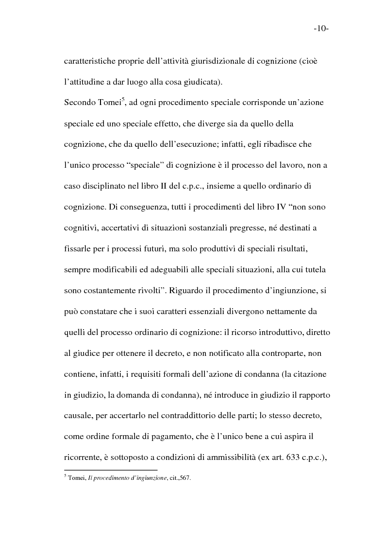 Anteprima della tesi: L'esecutorietà provvisoria del decreto ingiuntivo, Pagina 5
