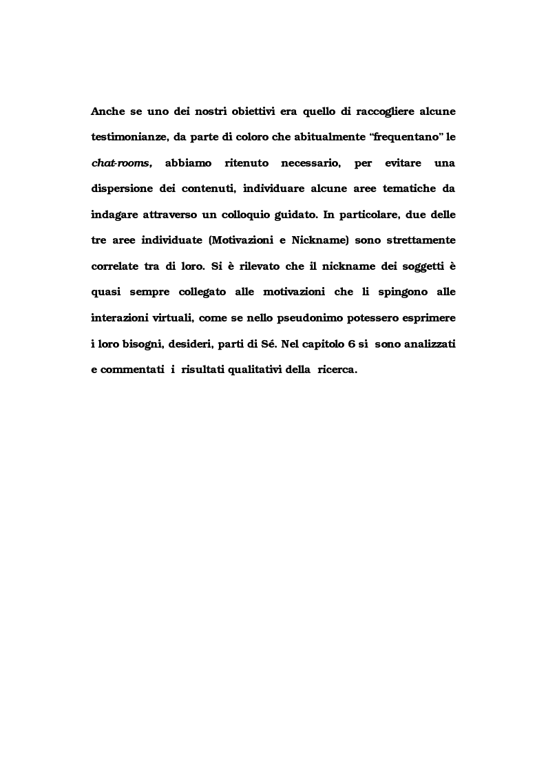Anteprima della tesi: La comunicazione nelle comunità virtuali. Il chattista alla ricerca di Sè., Pagina 6