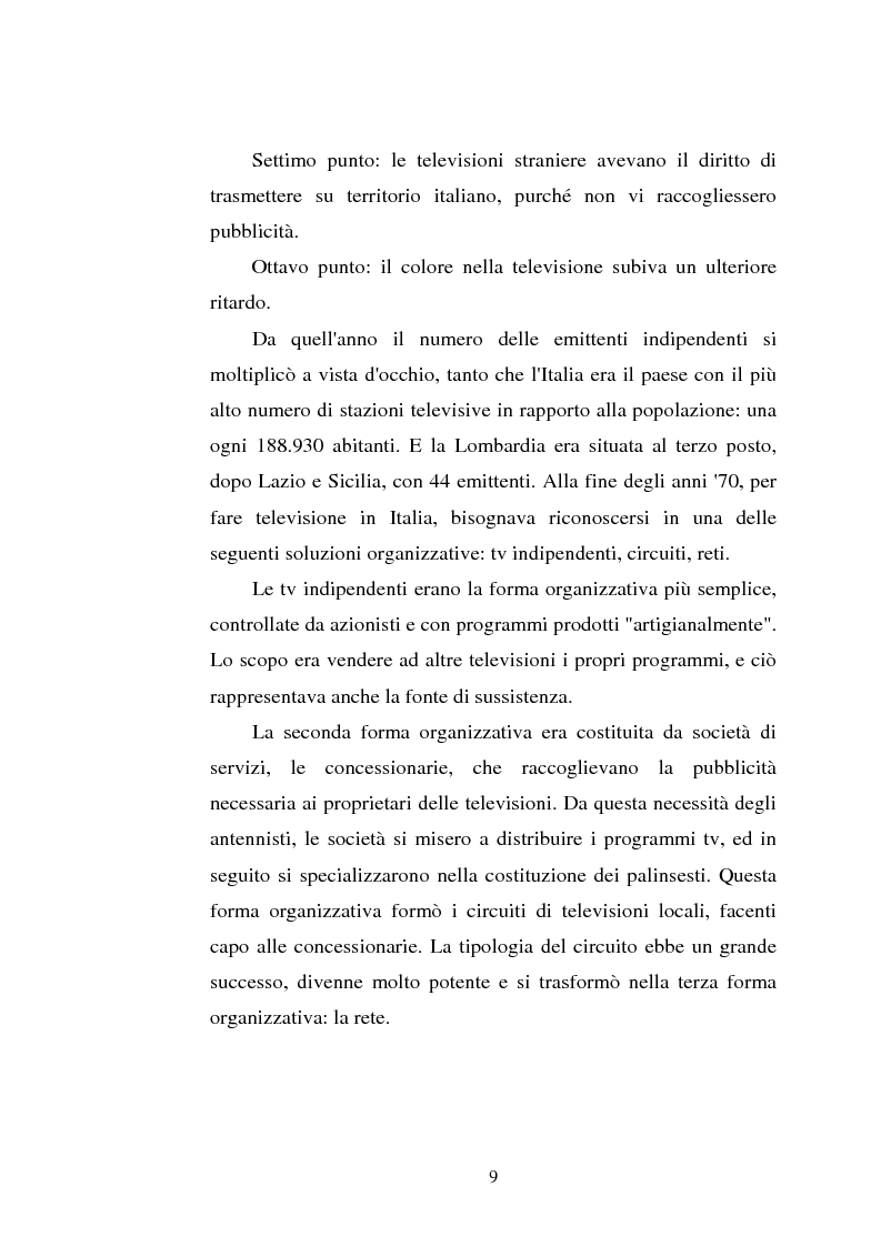 Anteprima della tesi: Palinsesti televisivi ed immagine di rete nelle televisioni locali: il caso di Bergamo tv, Pagina 5