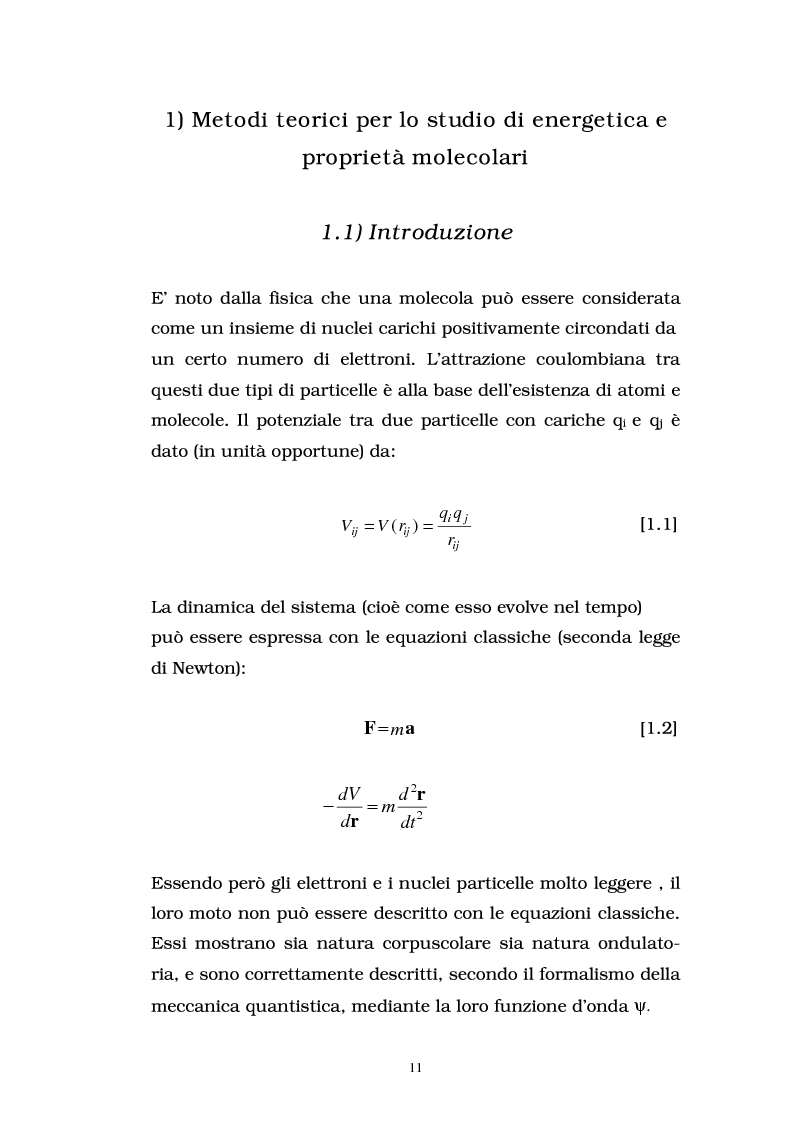 Anteprima della tesi: Studio delle proprietà energetiche e molecolari di sistemi chimici di interesse biologico con metodi teorico-computazionali, Pagina 5
