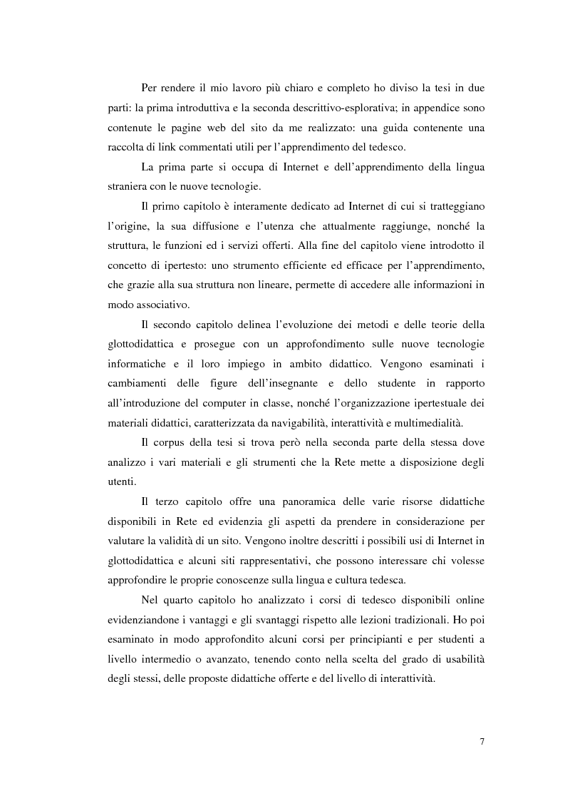 Anteprima della tesi: Internet e l'apprendimento della lingua tedesca online, Pagina 2