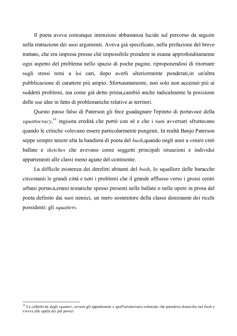 Anteprima della tesi: "Banjo" Paterson: la ballata e il bush, Pagina 11