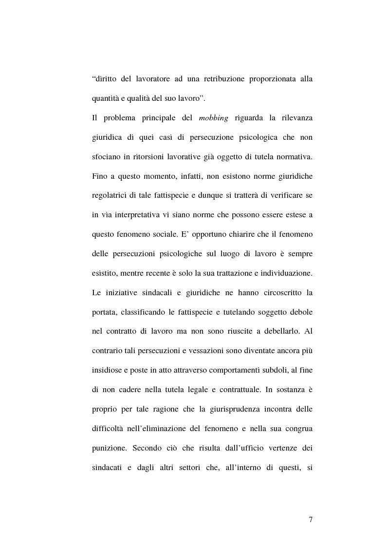 Anteprima della tesi: Il fenomeno del mobbing: la tutela del lavoratore, Pagina 3