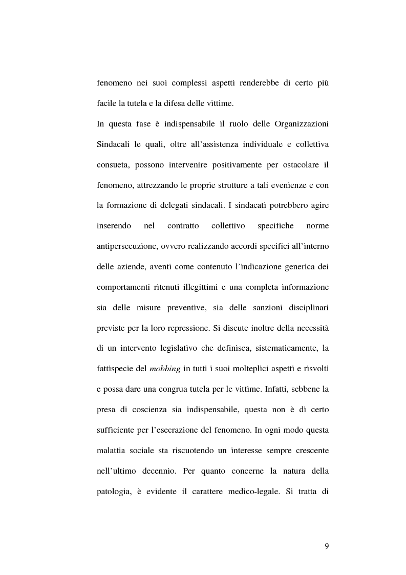 Anteprima della tesi: Il fenomeno del mobbing: la tutela del lavoratore, Pagina 5