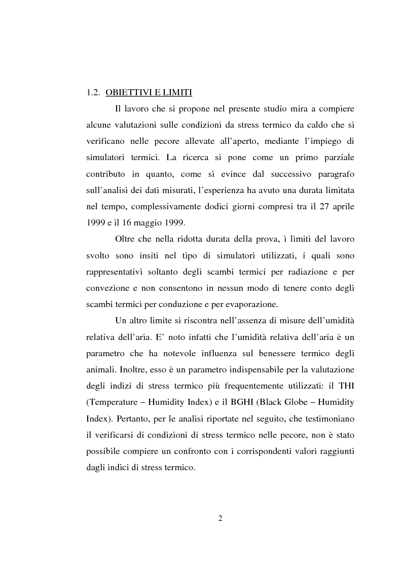 Anteprima della tesi: Impiego dei simulatori termici per l'analisi degli effetti del clima sul benessere termico di una pecora al pascolo, Pagina 2