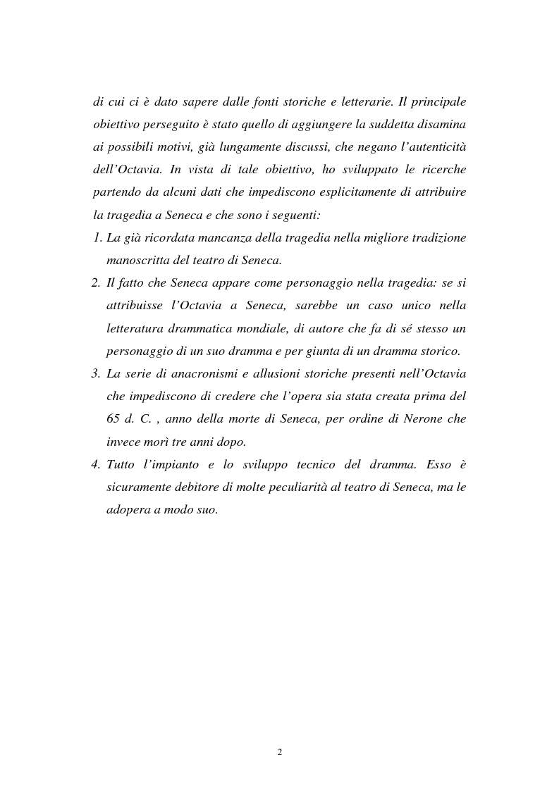 Anteprima della tesi: Ricerche sull'Octavia, Pagina 2
