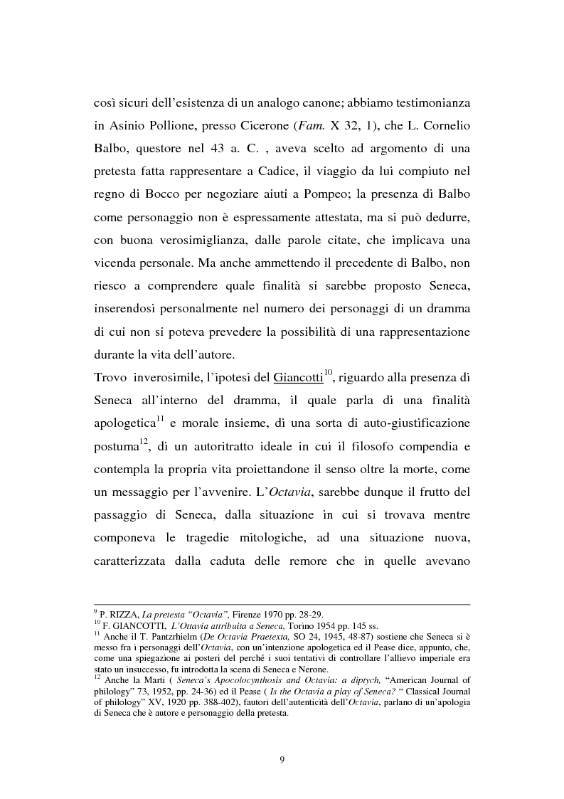 Anteprima della tesi: Ricerche sull'Octavia, Pagina 9