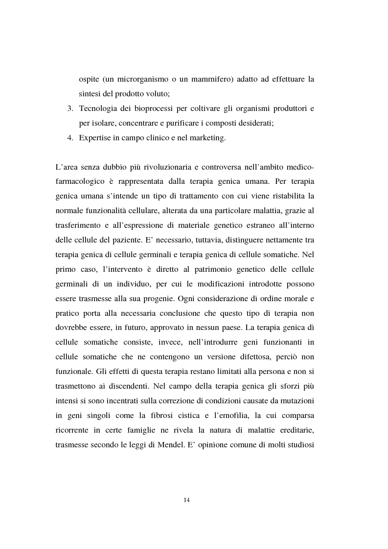 Anteprima della tesi: La valutazione delle aziende biotecnologiche: i possibili ambiti d'intervento degli intermediari finanziari, Pagina 14