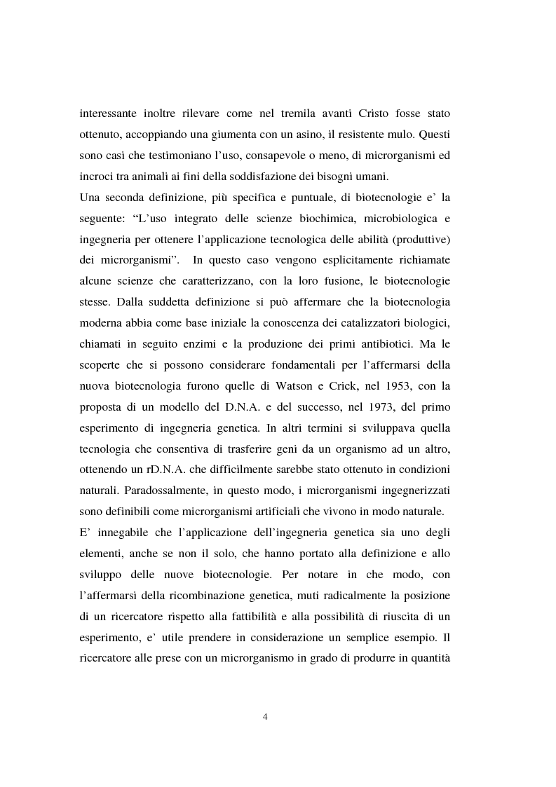 Anteprima della tesi: La valutazione delle aziende biotecnologiche: i possibili ambiti d'intervento degli intermediari finanziari, Pagina 4