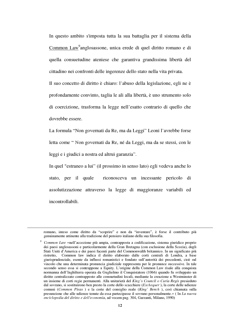 Anteprima della tesi: L'idea di uno stato privo di coercizioni nella filosofia del diritto di Bruno Leoni, Pagina 11