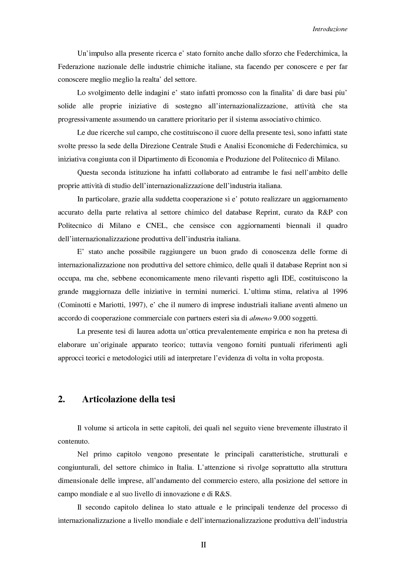 Anteprima della tesi: Le strategie di internazionalizzazione delle piccole e medie imprese chimiche italiane, Pagina 2