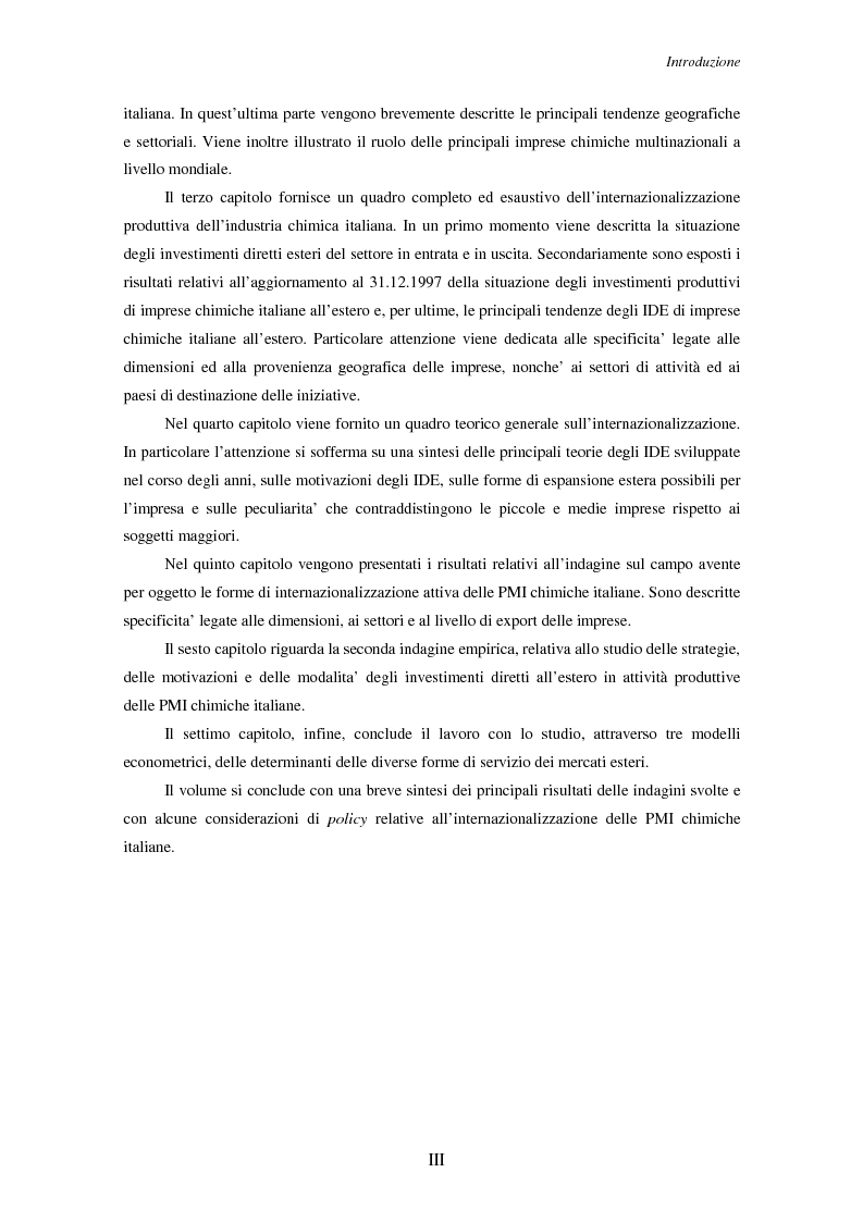 Anteprima della tesi: Le strategie di internazionalizzazione delle piccole e medie imprese chimiche italiane, Pagina 3