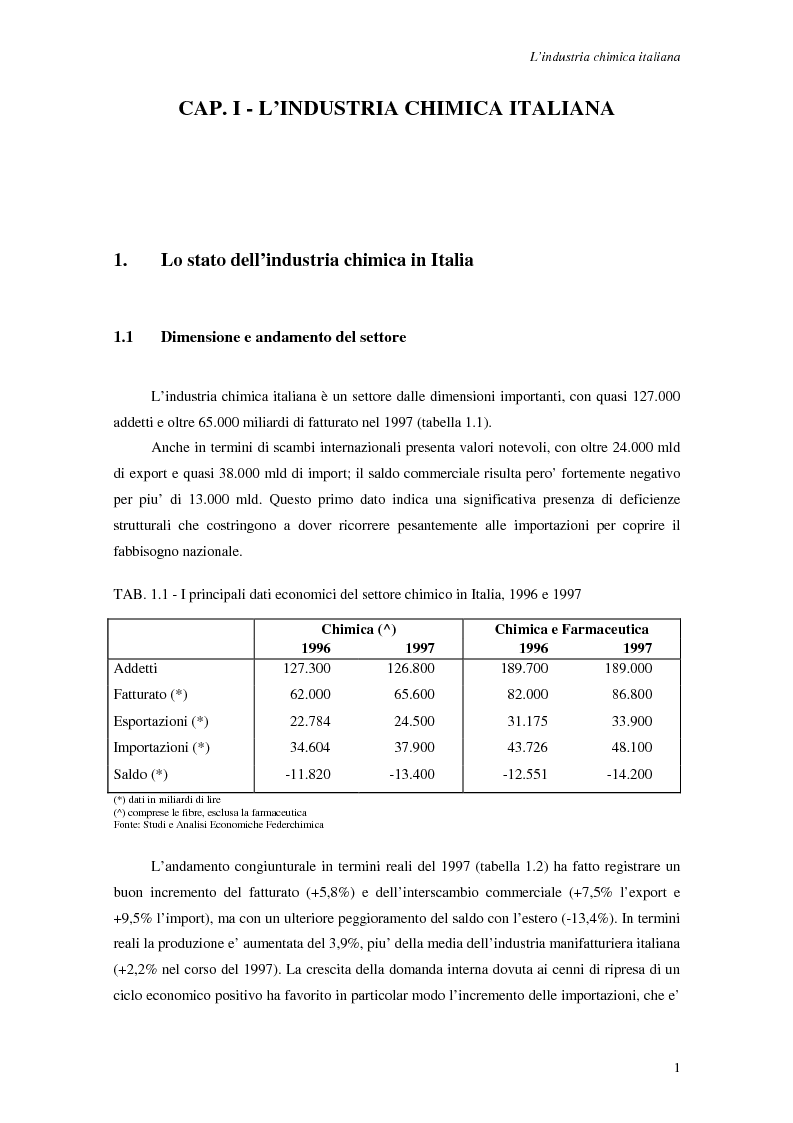 Anteprima della tesi: Le strategie di internazionalizzazione delle piccole e medie imprese chimiche italiane, Pagina 4