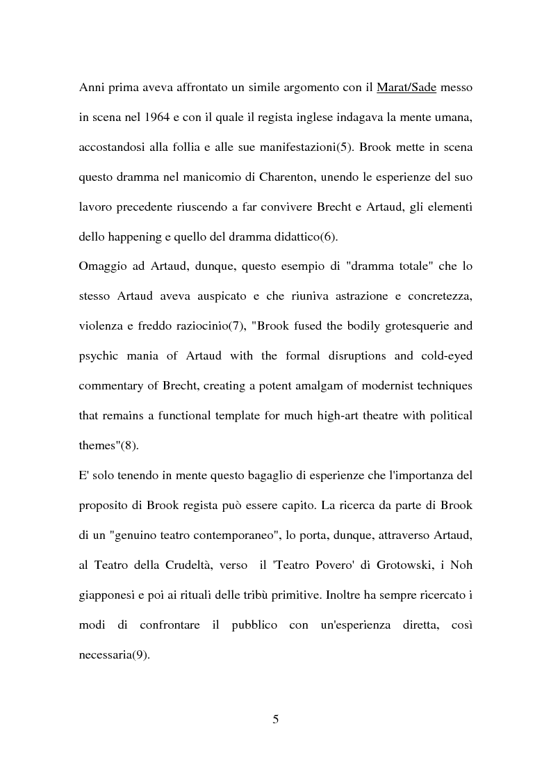 Anteprima della tesi: Peter Brook: appunti di regia, Pagina 3