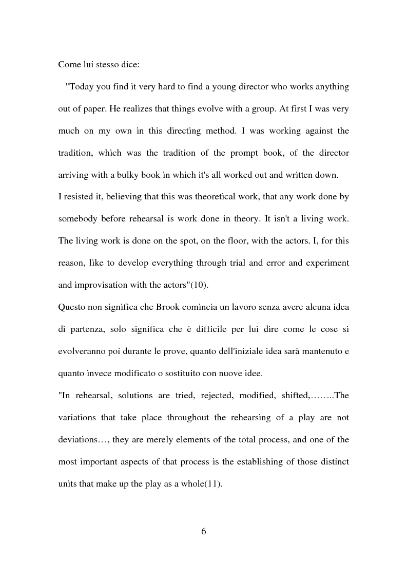 Anteprima della tesi: Peter Brook: appunti di regia, Pagina 4