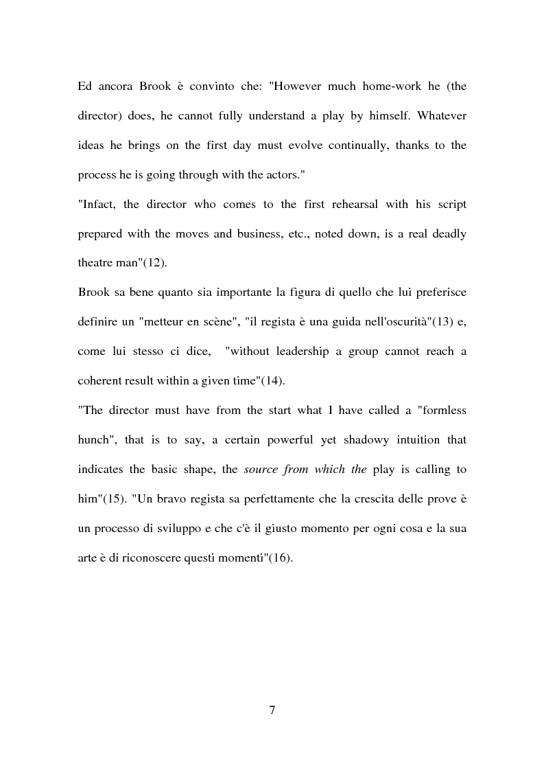 Anteprima della tesi: Peter Brook: appunti di regia, Pagina 5