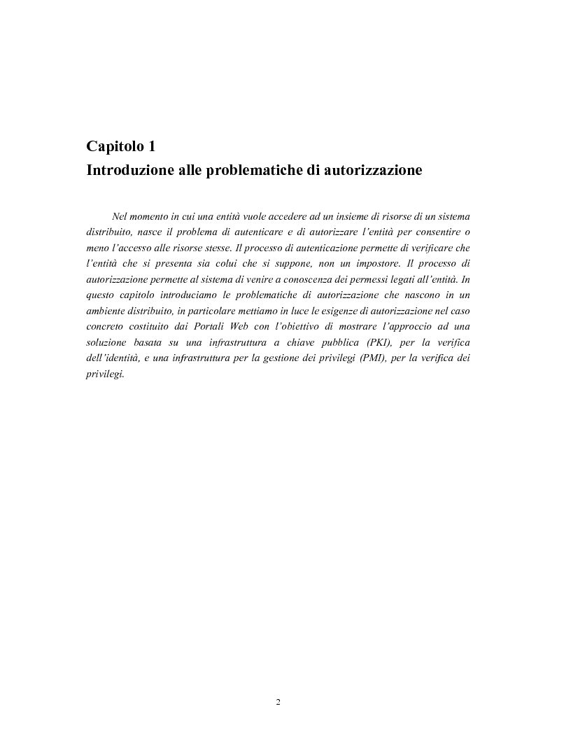 Anteprima della tesi: Progetto di sistemi di autorizzazione: un caso di studio per la Pubblica Amministrazione, Pagina 3