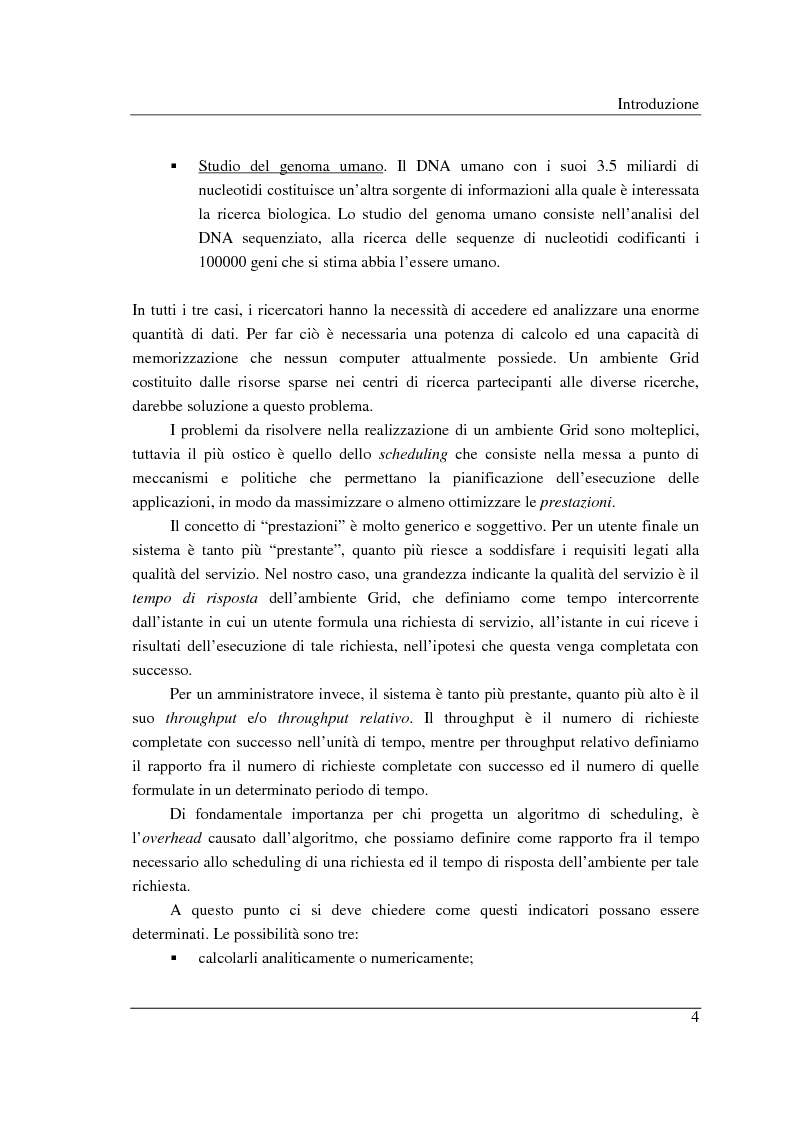 Anteprima della tesi: Simulazione di griglie computazionali: applicazione al progetto DataGRID, Pagina 4