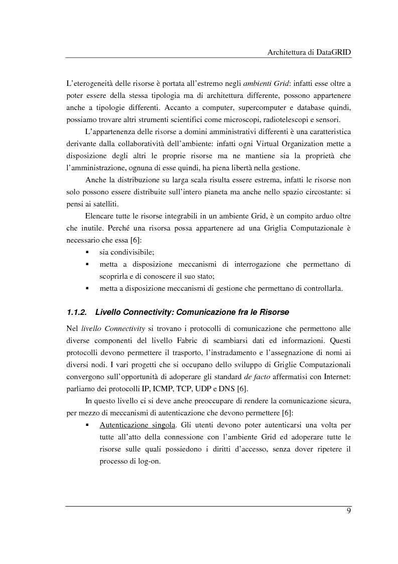 Anteprima della tesi: Simulazione di griglie computazionali: applicazione al progetto DataGRID, Pagina 9