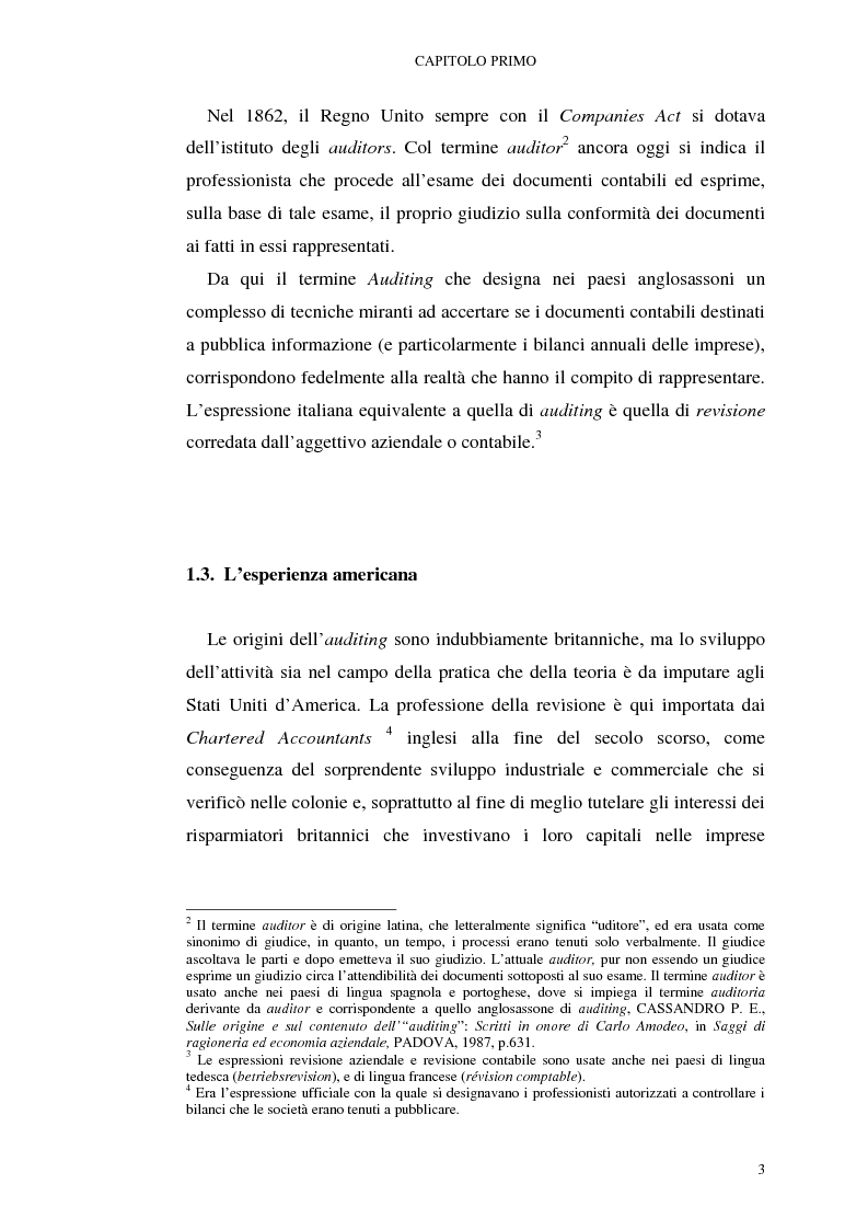 Anteprima della tesi: I mutamenti della revisione contabile alla luce del testo unico della finanza, Pagina 3