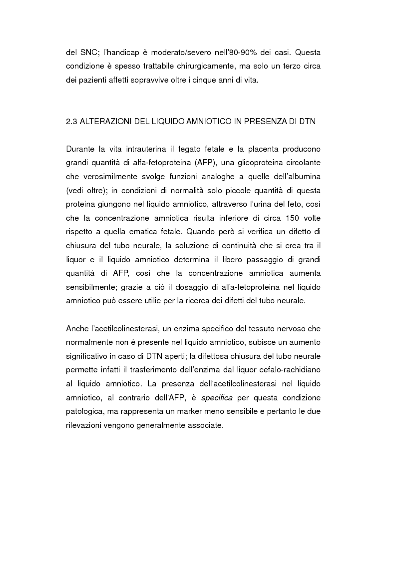 Anteprima della tesi: Uso del Triplo-Test nello screening della trisomia 21 e dei difetti del tubo neurale, Pagina 10