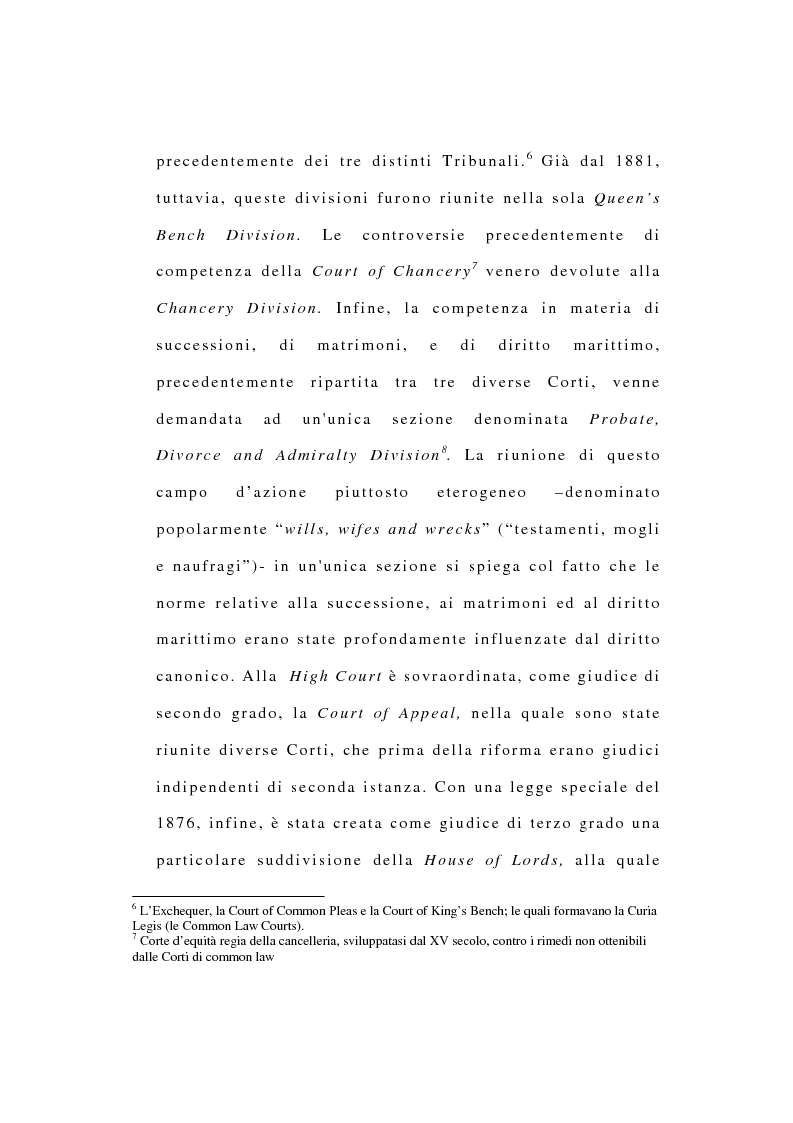 Anteprima della tesi: La riforma dell'ordinamento giudiziario nell'Inghilterra di fine '800, Pagina 6
