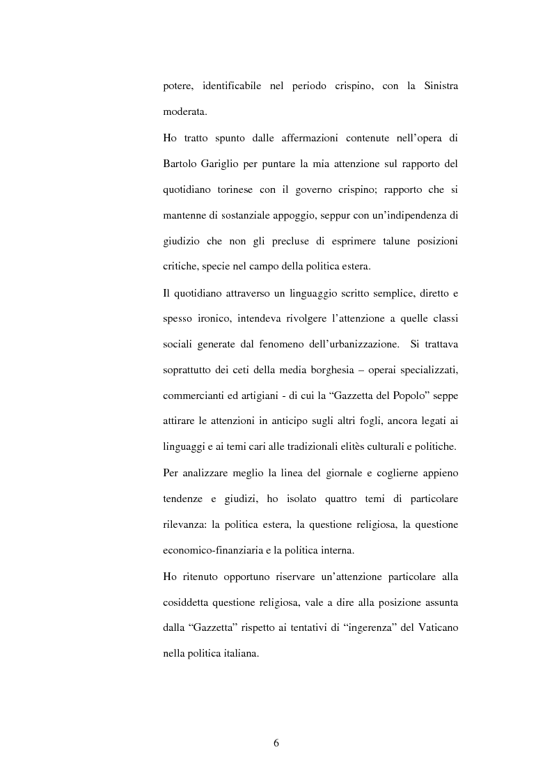Anteprima della tesi: La Gazzetta del Popolo in età crispina, Pagina 2