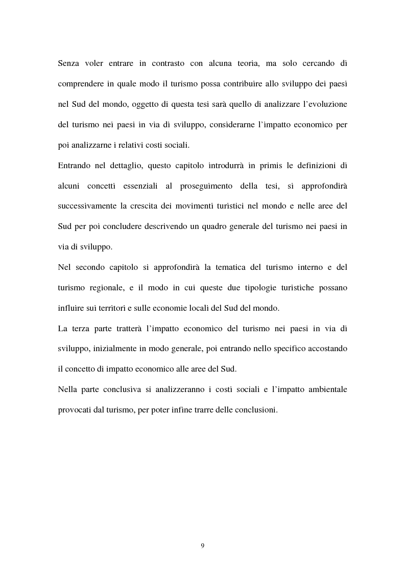Anteprima della tesi: Turismo nei paesi in via di sviluppo: riflessioni sulla crescita economica e i costi sociali, Pagina 5