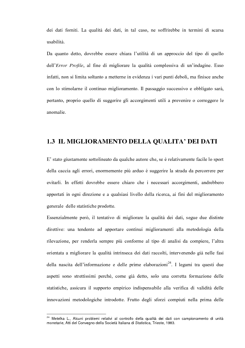 Anteprima della tesi: Il miglioramento della qualità dei dati statistici, Pagina 12
