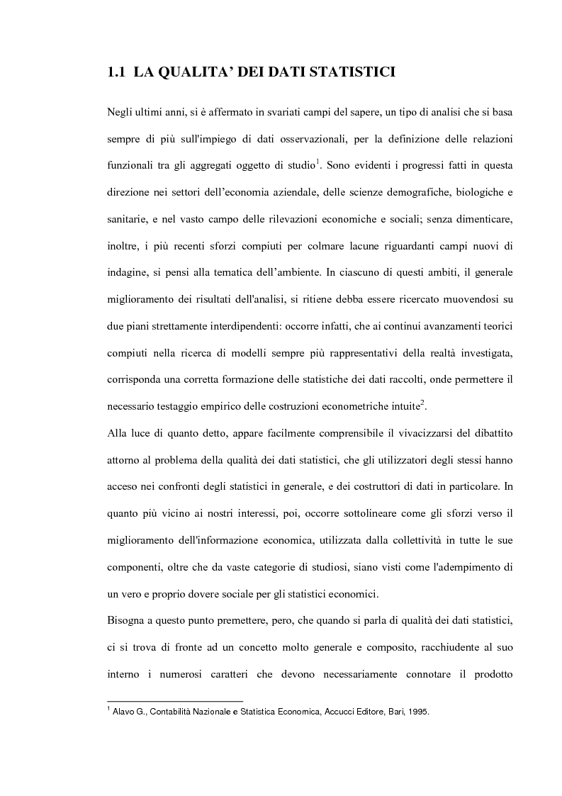 Anteprima della tesi: Il miglioramento della qualità dei dati statistici, Pagina 2