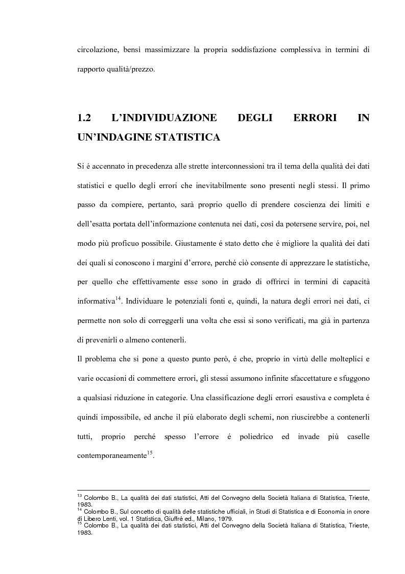 Anteprima della tesi: Il miglioramento della qualità dei dati statistici, Pagina 7