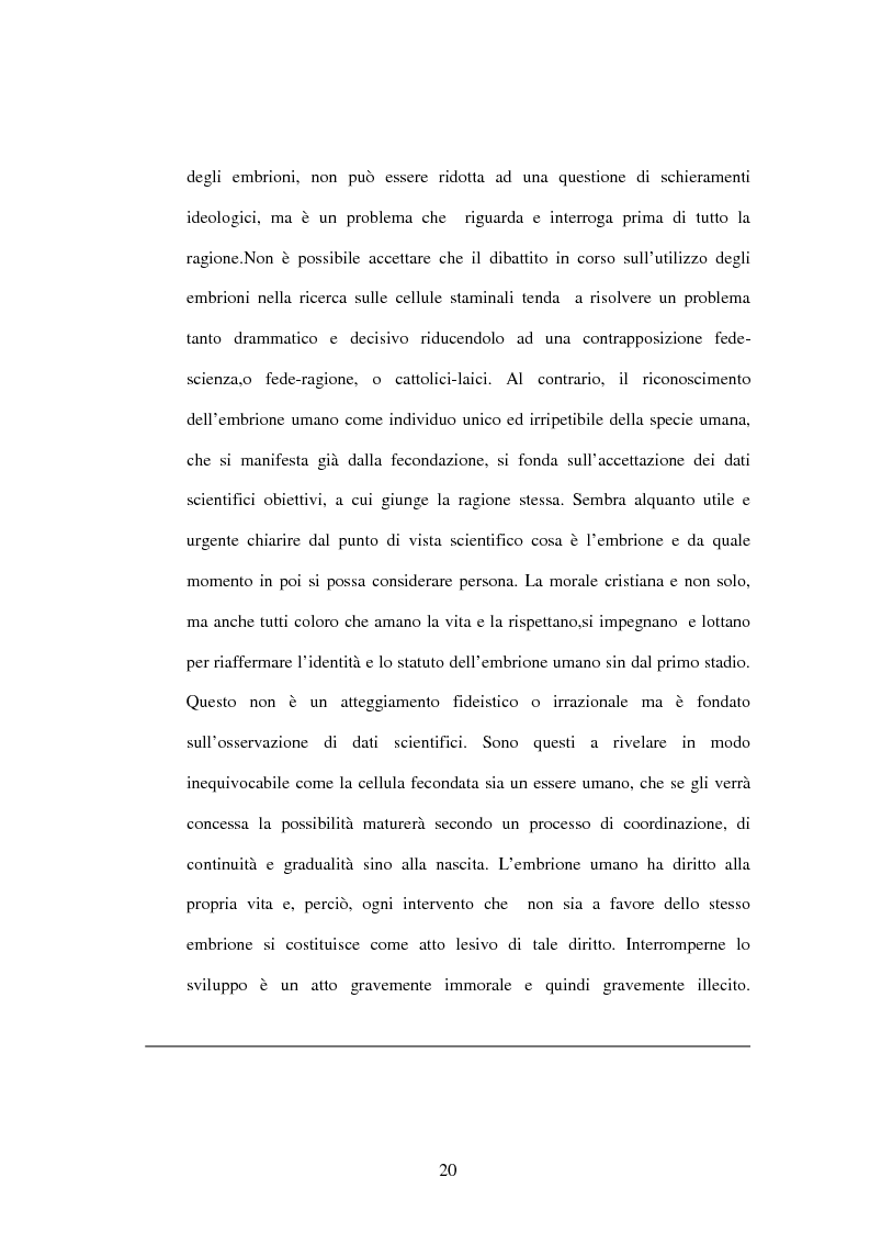 Anteprima della tesi: La difesa e il rispetto degli embrioni umani nella bioetica morale cattolica, Pagina 14