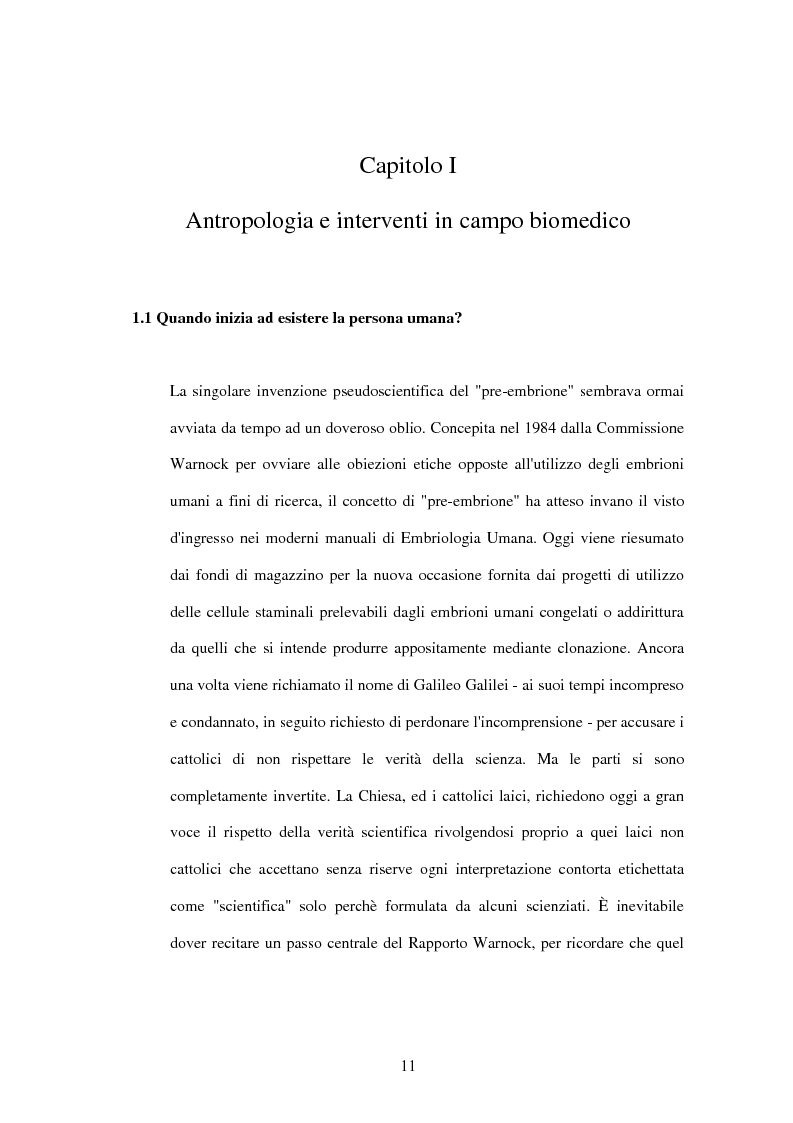 Anteprima della tesi: La difesa e il rispetto degli embrioni umani nella bioetica morale cattolica, Pagina 5