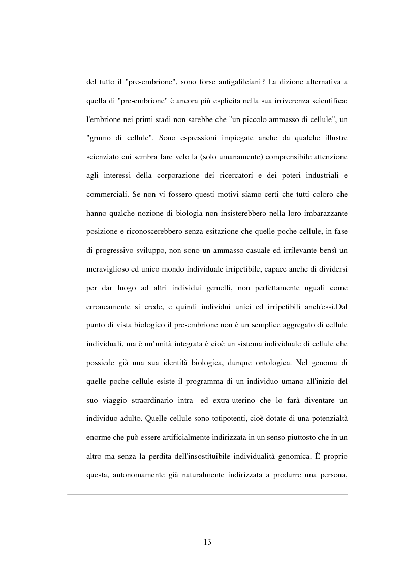 Anteprima della tesi: La difesa e il rispetto degli embrioni umani nella bioetica morale cattolica, Pagina 7