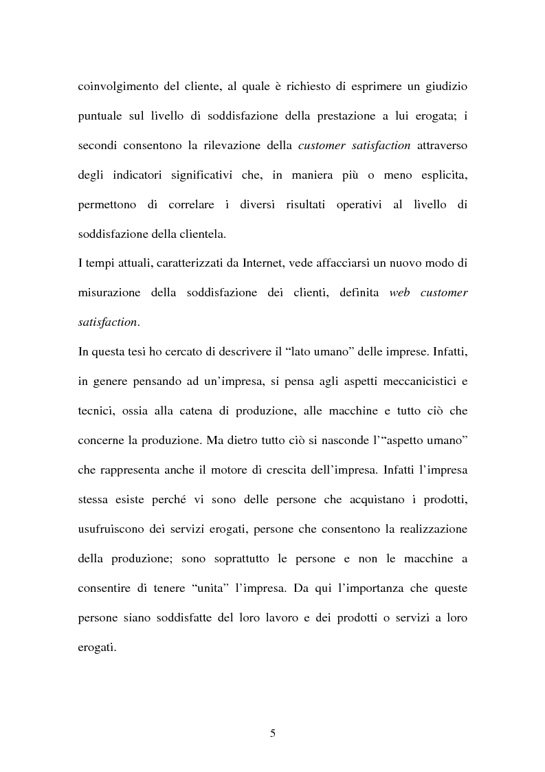 Anteprima della tesi: Customer satisfaction: la chiave del successo dell'impresa, Pagina 5