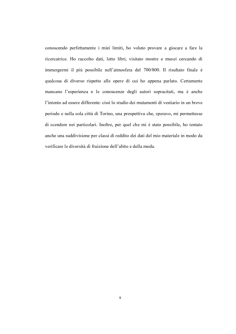 Anteprima della tesi: Mi vesto alla moda. Abbigliamento femminile a Torino tra Antico regime e restaurazione., Pagina 5