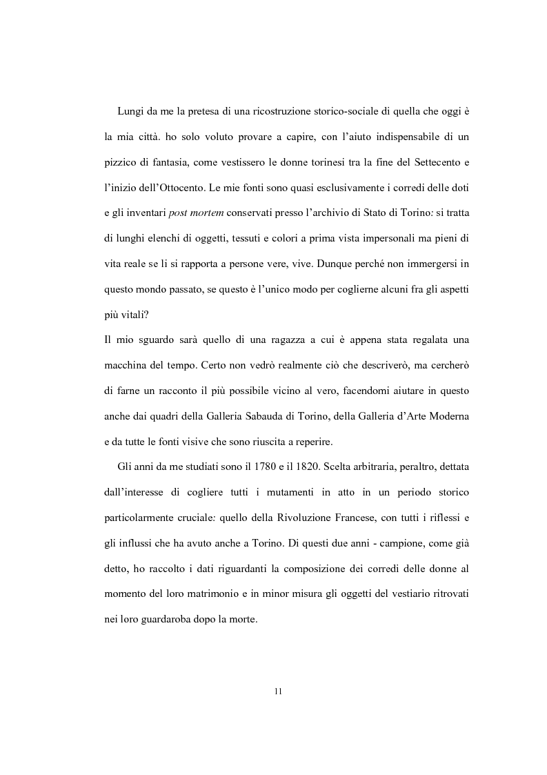Anteprima della tesi: Mi vesto alla moda. Abbigliamento femminile a Torino tra Antico regime e restaurazione., Pagina 7